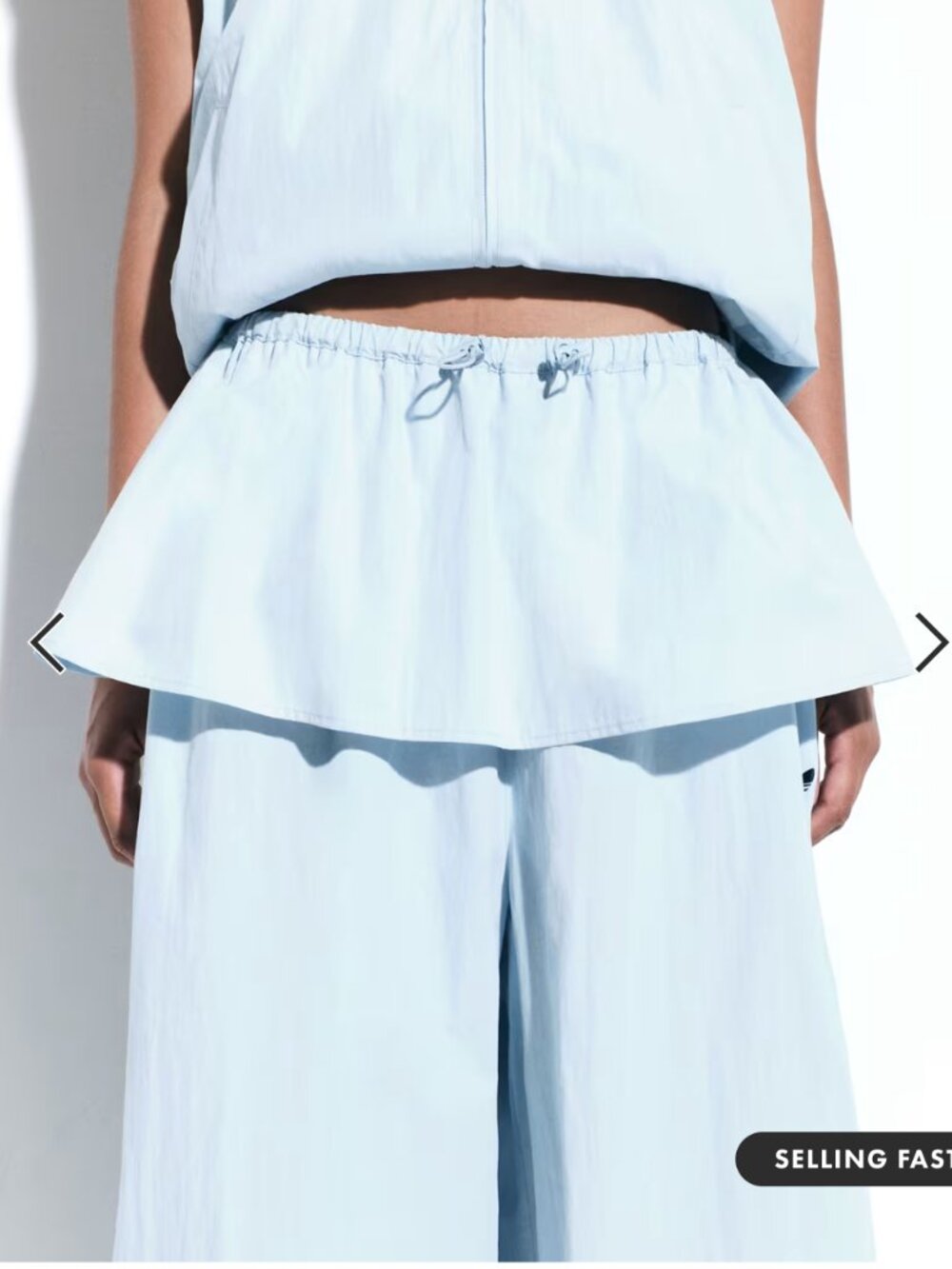 adidas Originals x ASOS women's balloon pants with skirt overlay in blue, S - Picture 2 of 8
